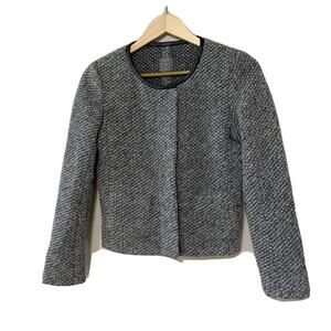 Women's Gap Boucle Grey Boy Wool Blend Coat Jacket Winter Sz 4